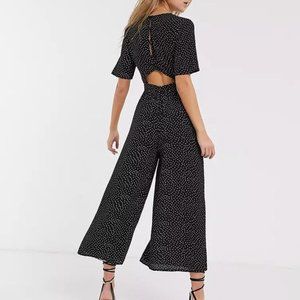 ASOS Black Spotty Tea Jumpsuit Size 6